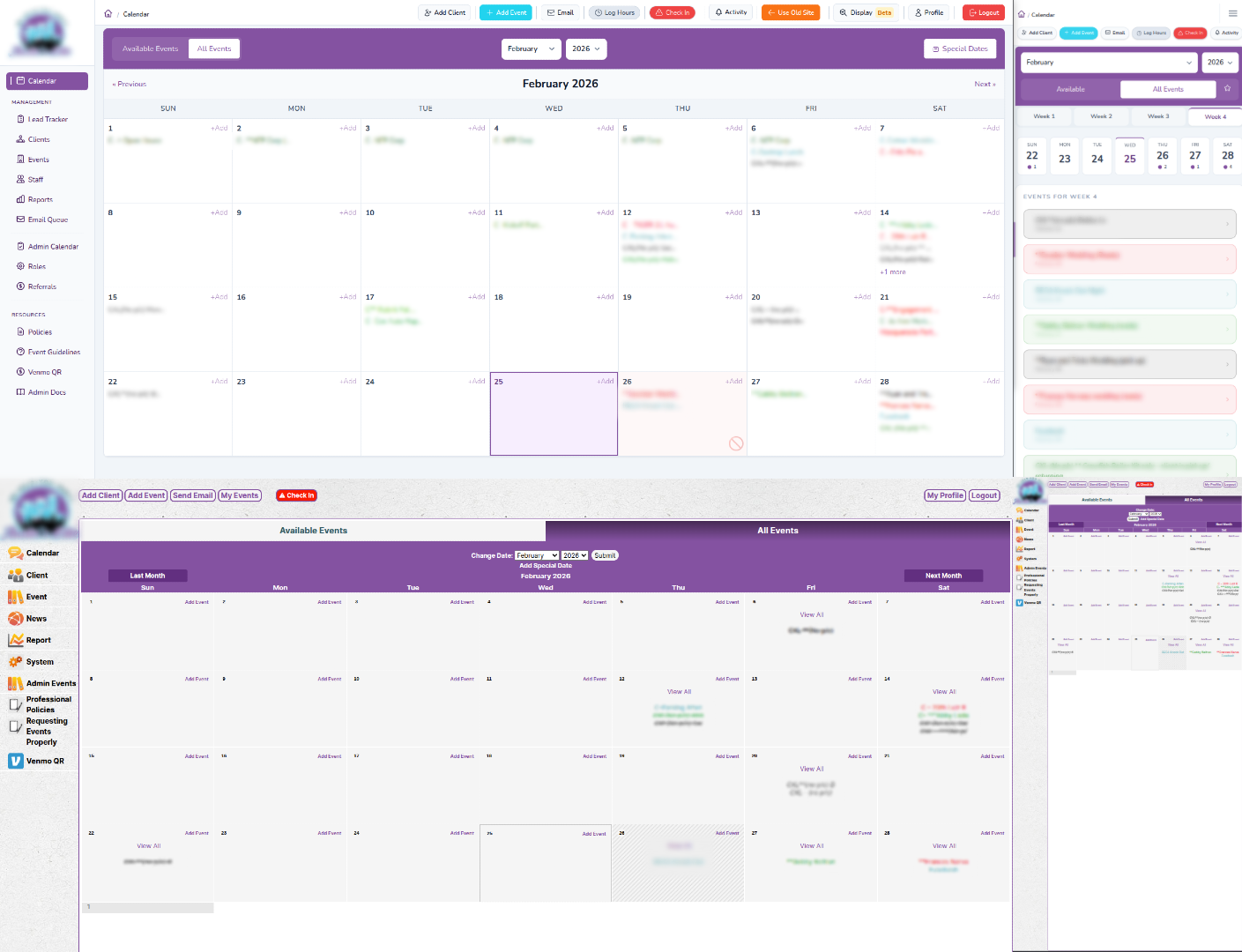 Side-by-side comparison of the original legacy admin and the modernized interface.
